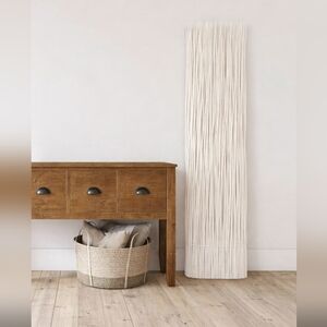 NWT WHITE Decorative SCREEN Wave , Wicker | 2-Part Partition Wall
